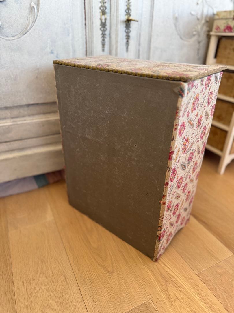 フランスアンティークカルトナージュドゥロワー花柄引き出し抽斗