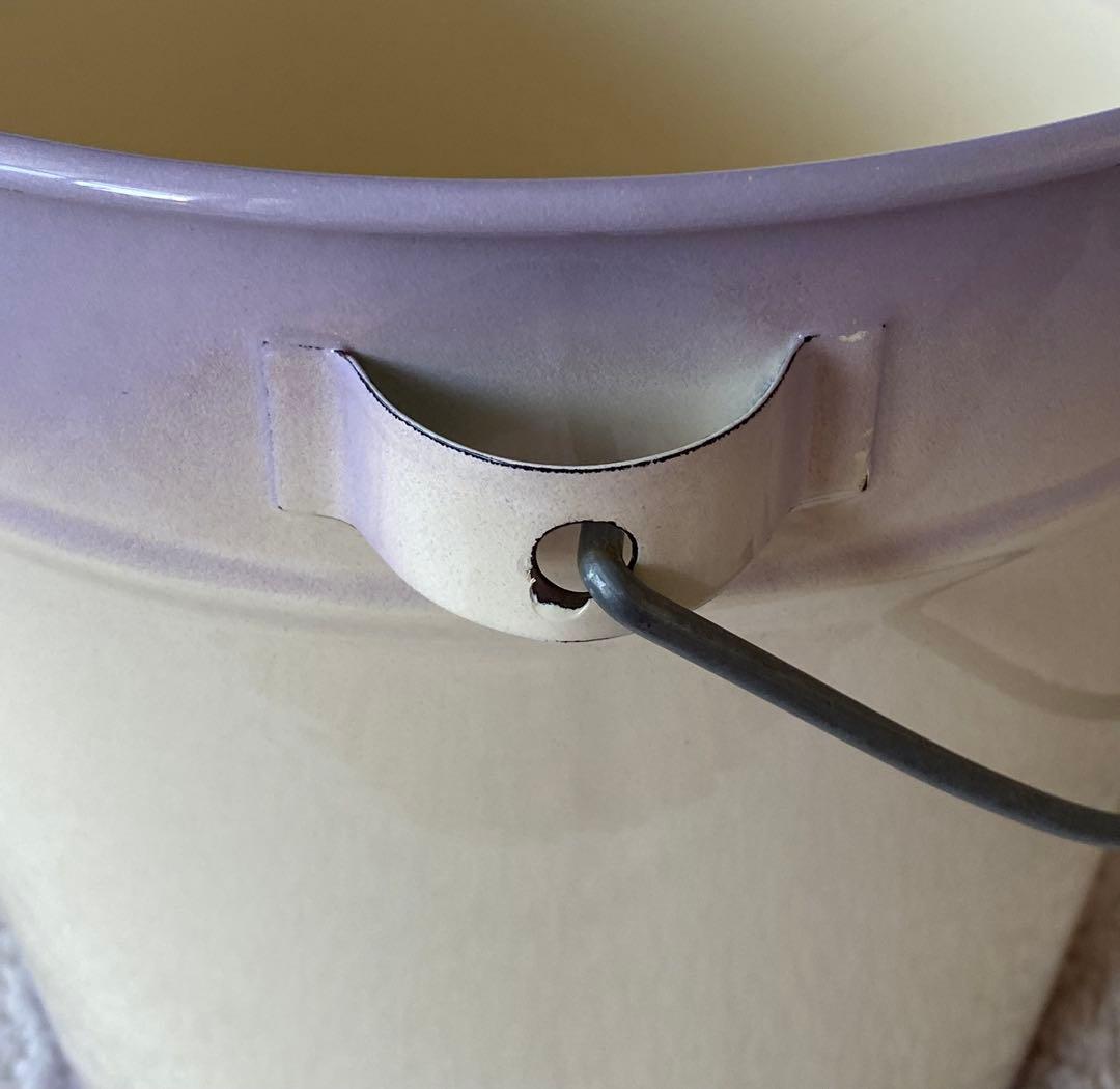 ☘️イマン☘️ ビビアン　パープル　ホーロー製蓋付き特大バケツ　ストッカー