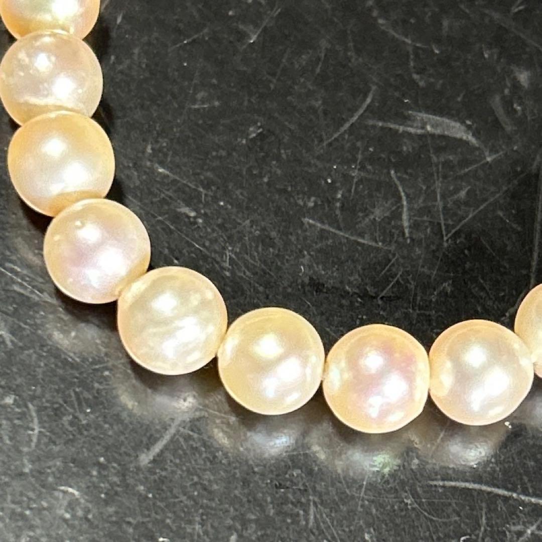 未使用❗️テリ巻き良品本真珠ネックレス7.5〜8.0mm