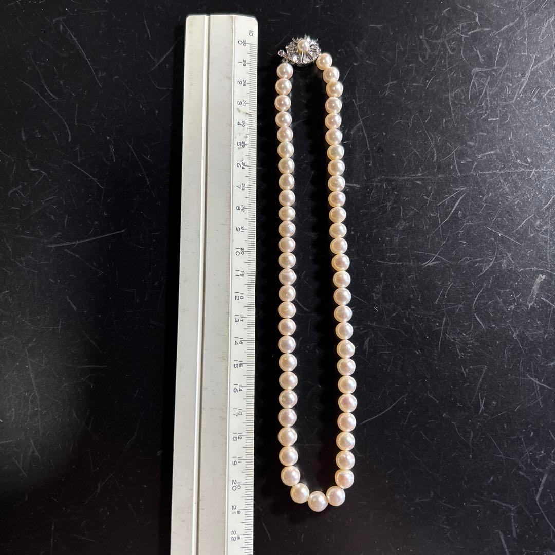 未使用❗️テリ巻き良品本真珠ネックレス7.5〜8.0mm