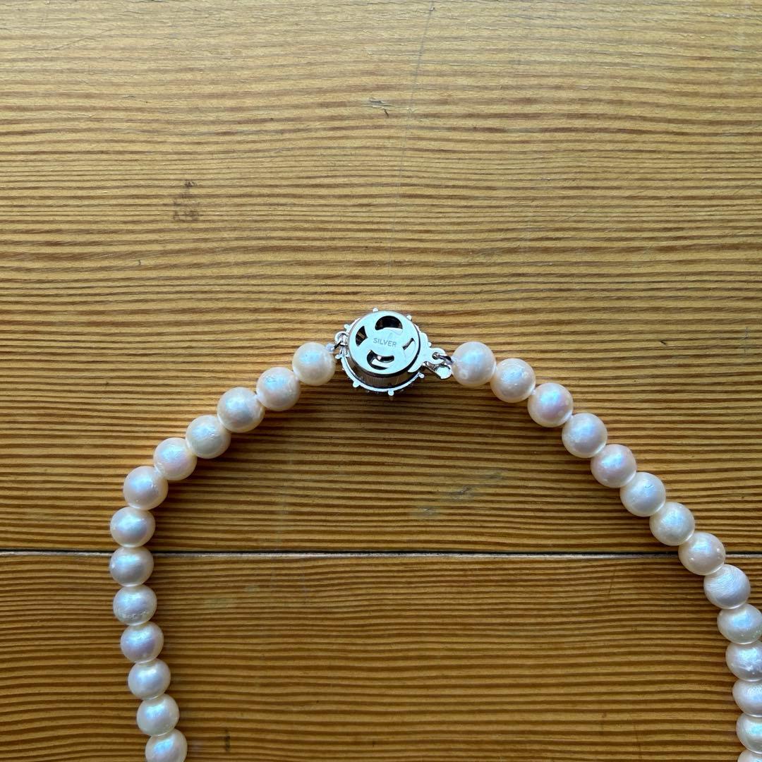 未使用❗️テリ巻き良品本真珠ネックレス7.5〜8.0mm