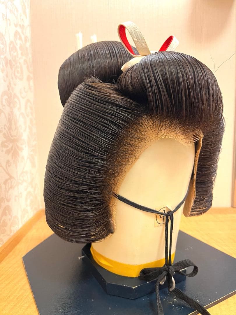 【人毛 日本髪かつら 中サイズ】花嫁和装 婚礼 舞踊 練習用 軽量 平成期