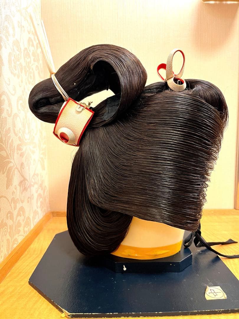 【人毛 日本髪かつら 中サイズ】花嫁和装 婚礼 舞踊 練習用 軽量 平成期