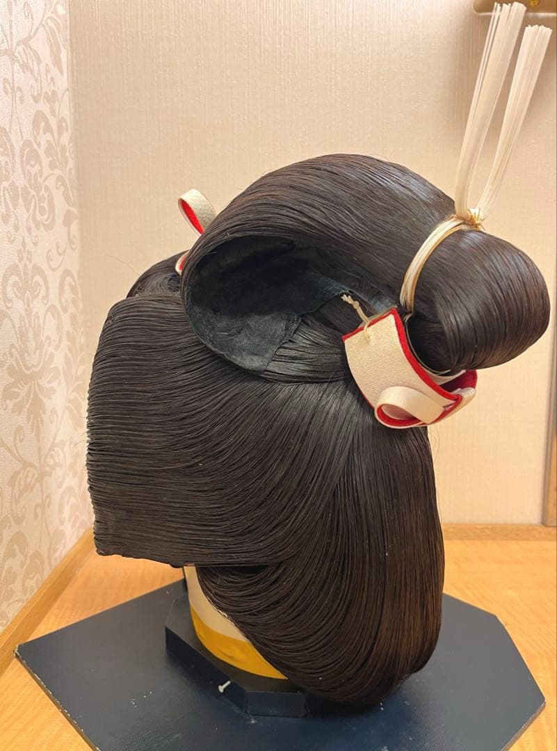 【人毛 日本髪かつら 中サイズ】花嫁和装 婚礼 舞踊 練習用 軽量 平成期