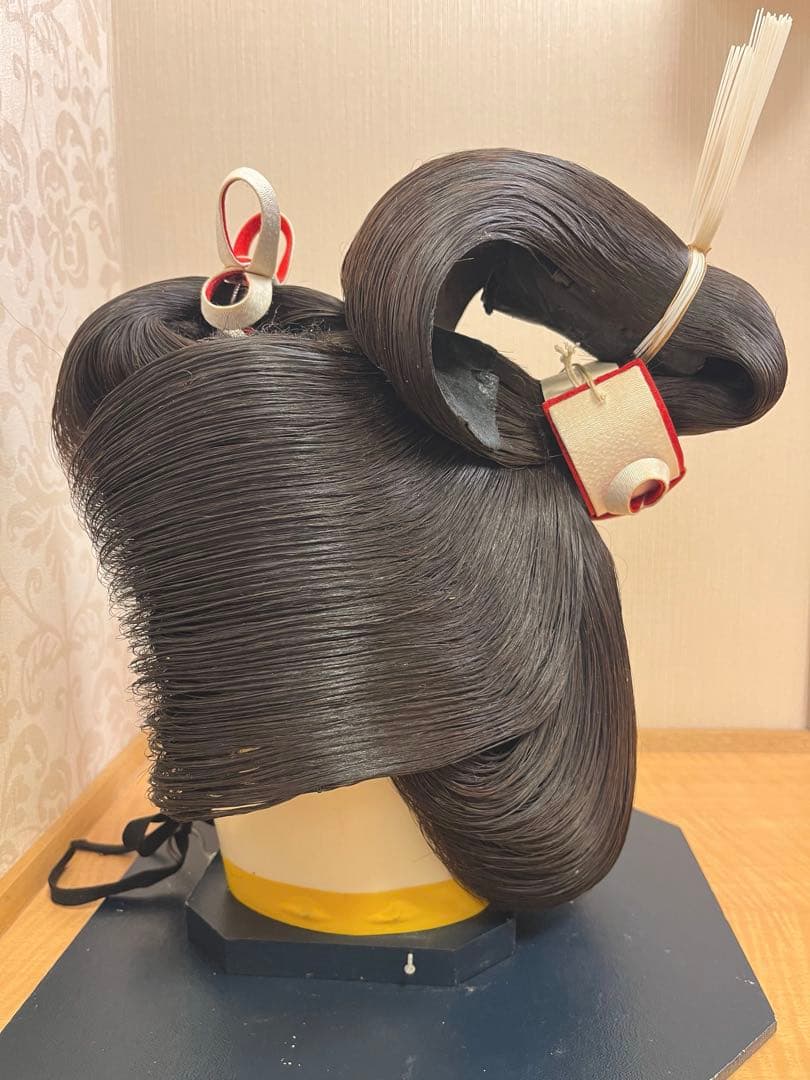 【人毛 日本髪かつら 中サイズ】花嫁和装 婚礼 舞踊 練習用 軽量 平成期