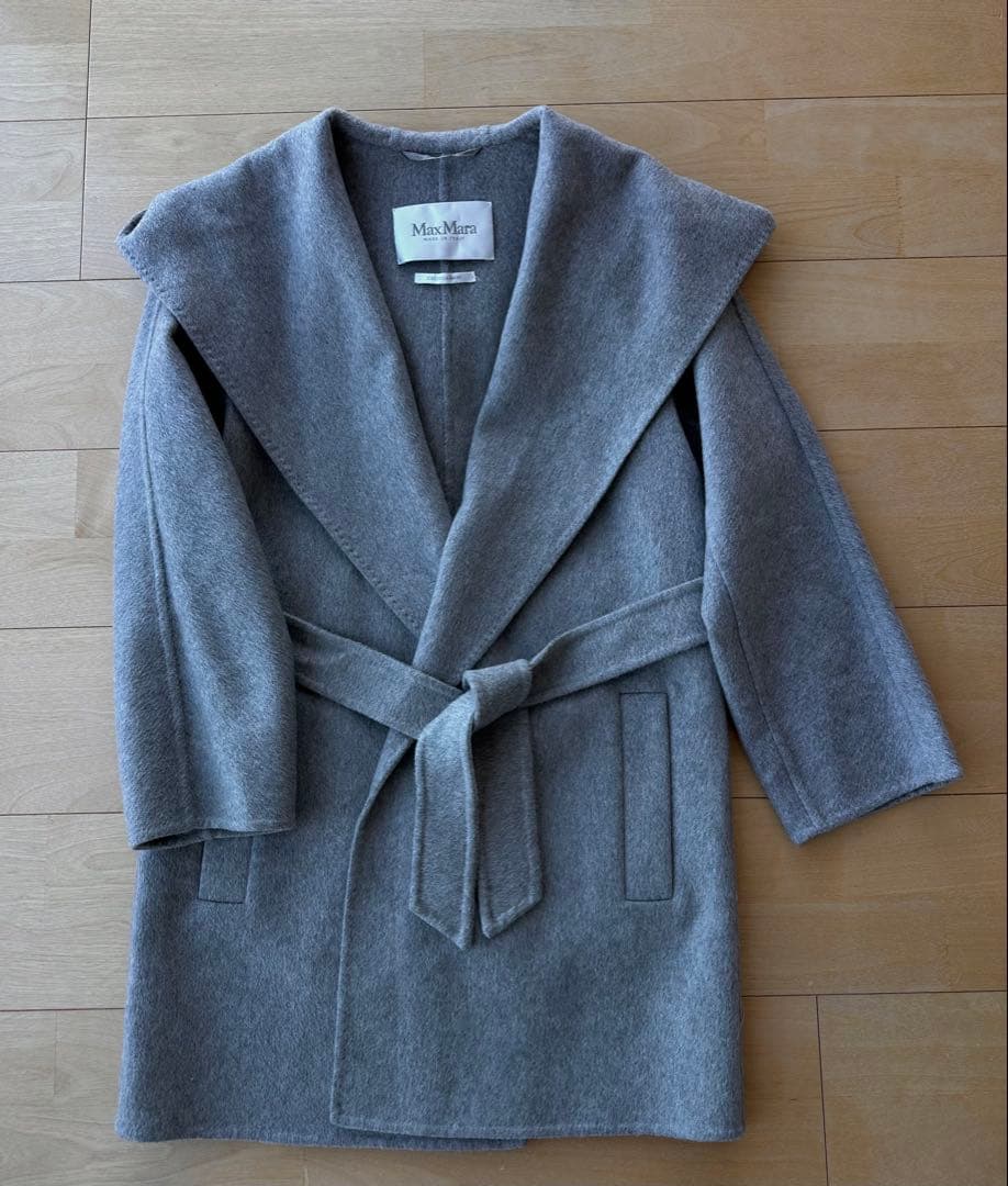MAXMARA マックスマーラ　カシミヤ　フーデット　コート　白タグ　リアルト