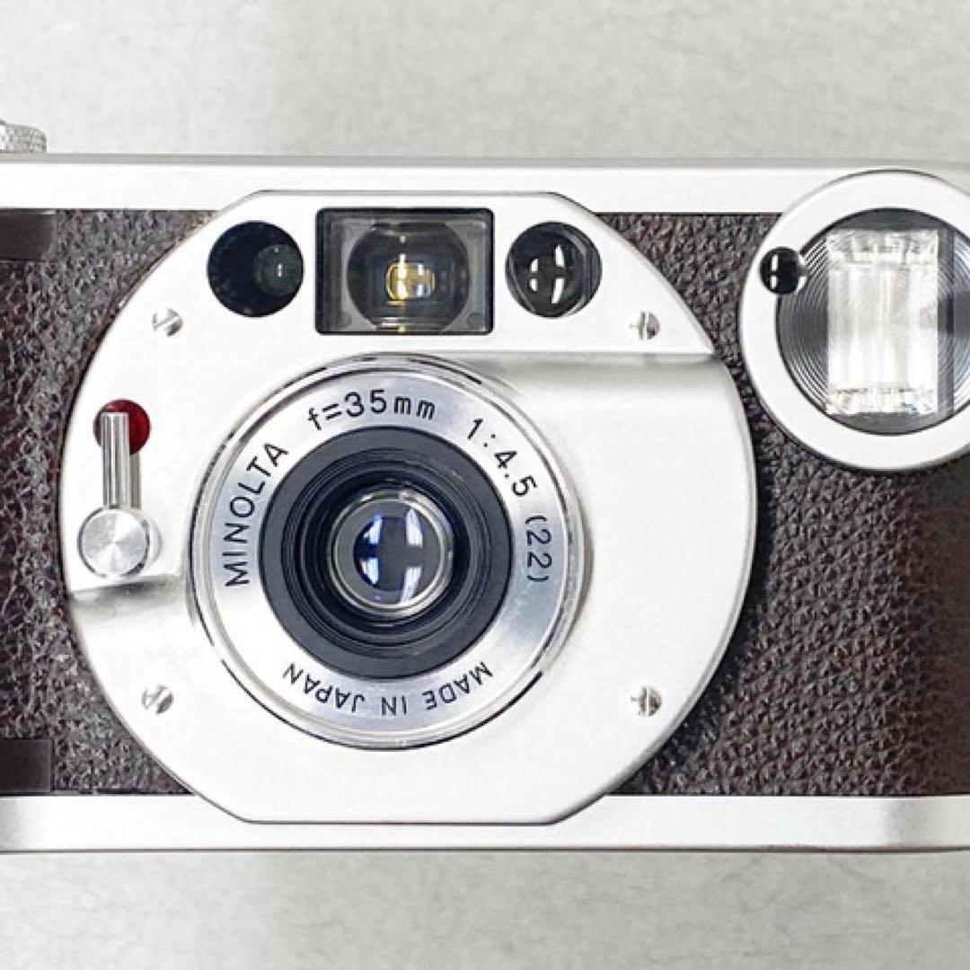 昭和、大正のレトロデザインのミノルタ35mm F3.5 コンパクトフィルムカメラ
