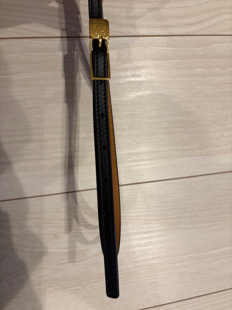 LOEWE ロエベ　アマソナパッドロックベルト　スムースカーフ　ブラックゴールド