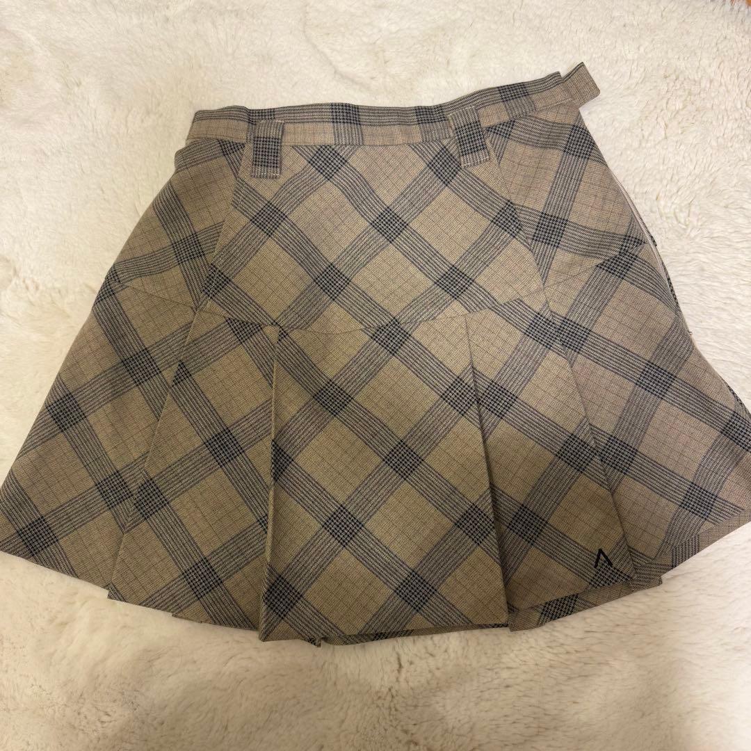 スカート Coco check mini pleats skirt S