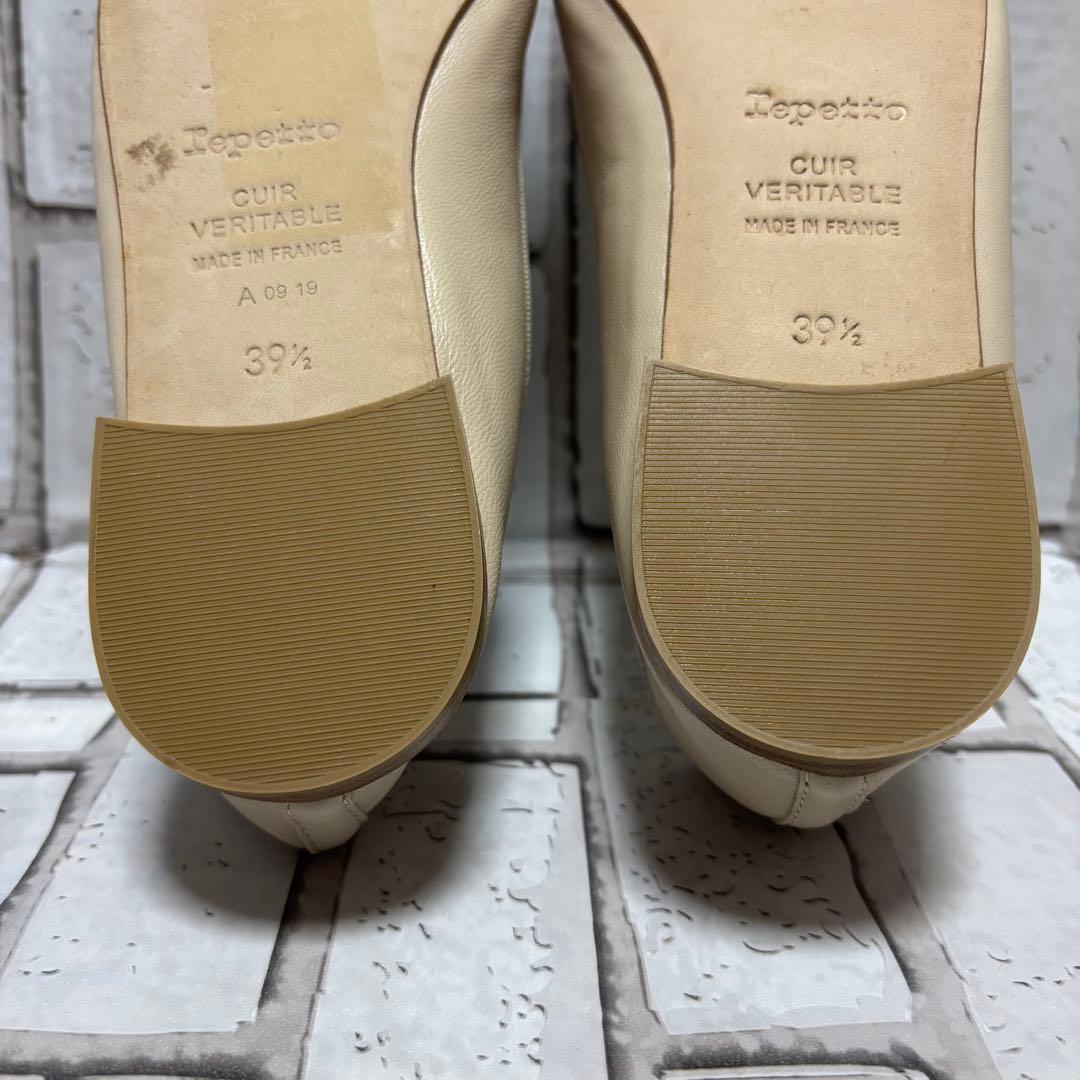未使用級 repetto サンドリオン レザー ライトベージュ 39.5