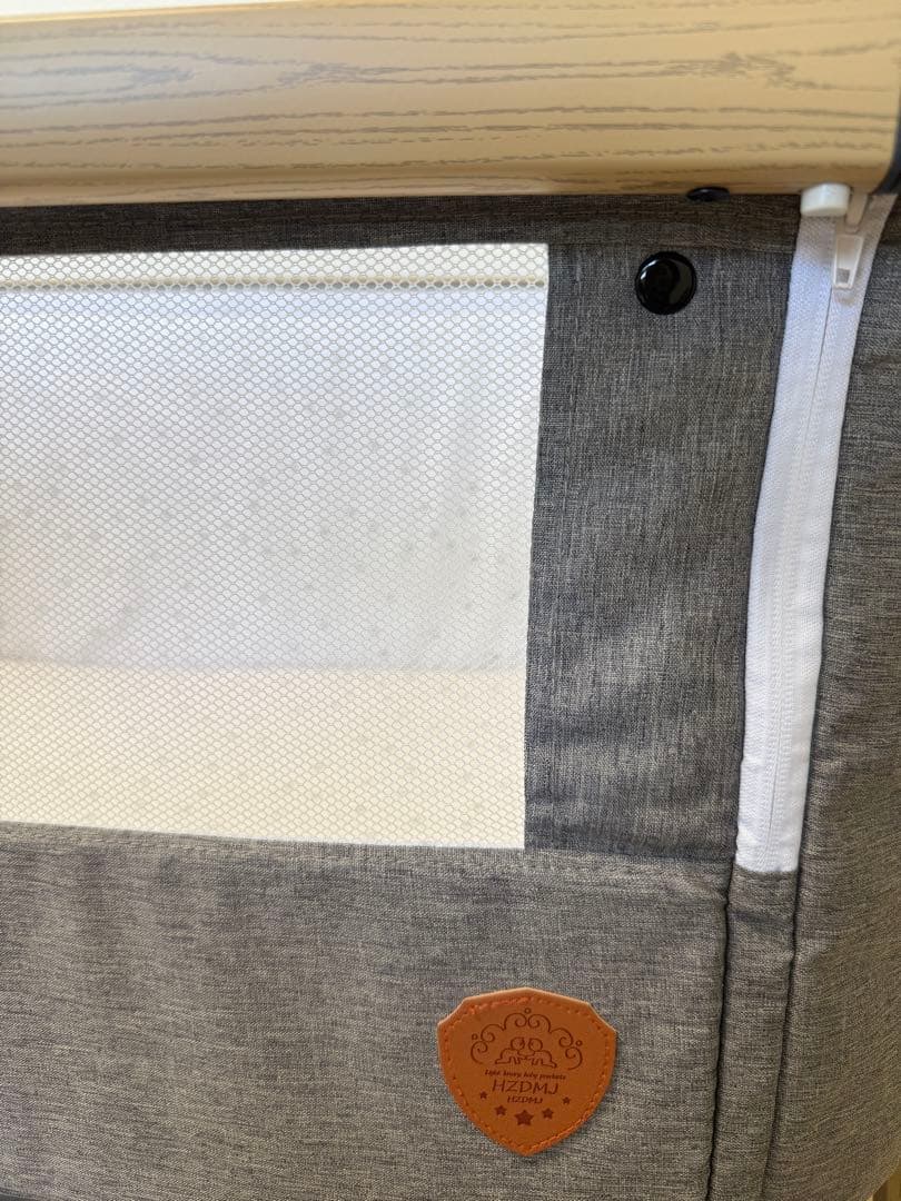 HZDMJベビーベット　グレー　持ち運び可能