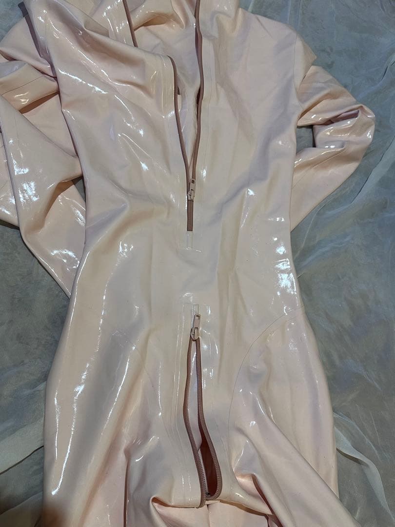 ラバースーツ　ラテックス　肌色　フルセット　kigurumi　キャットスーツ