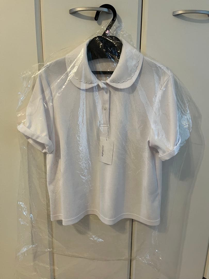 新品タグ付き　cccmalie シーマリー　スカラップポロシャツ　ホワイト　38
