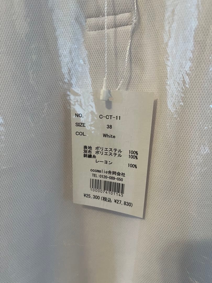 新品タグ付き　cccmalie シーマリー　スカラップポロシャツ　ホワイト　38