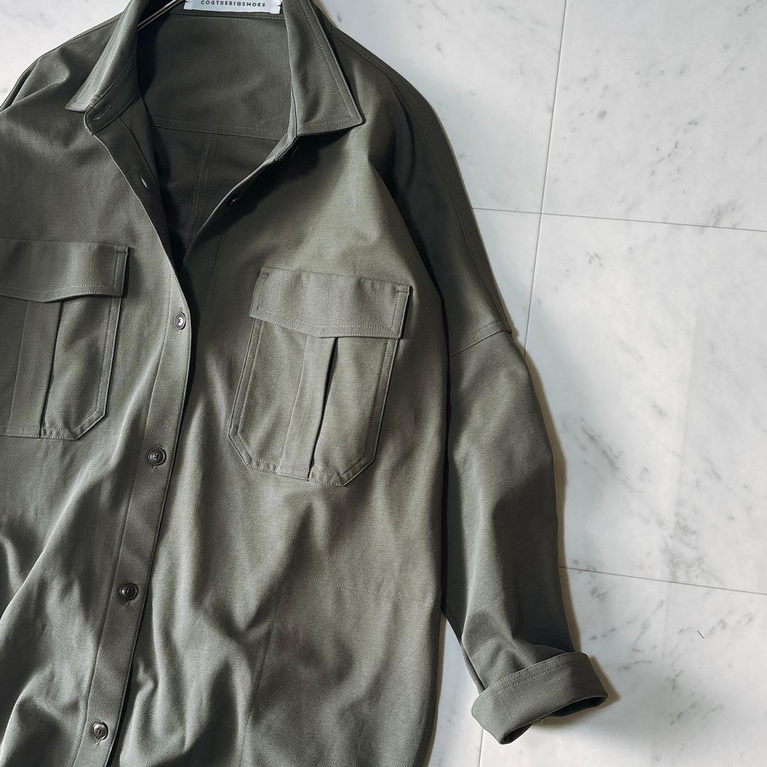 極美品 コグザビックスモーク ゆったり サファリシャツ ロングシャツ コクーン