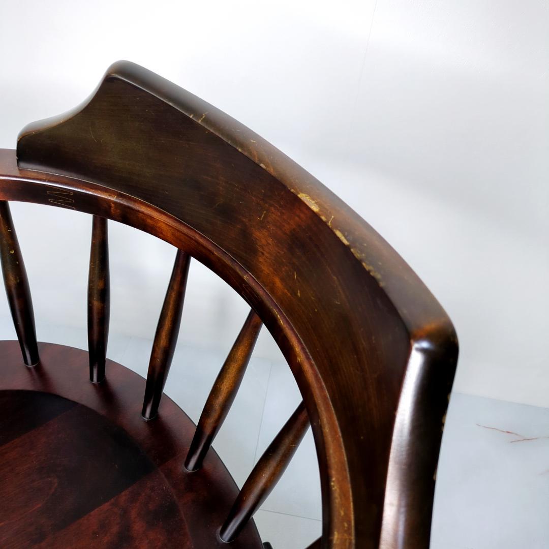 北海道民芸家具 デスクチェア キャプテンチェア キャスター付 椅子 樺 無垢材