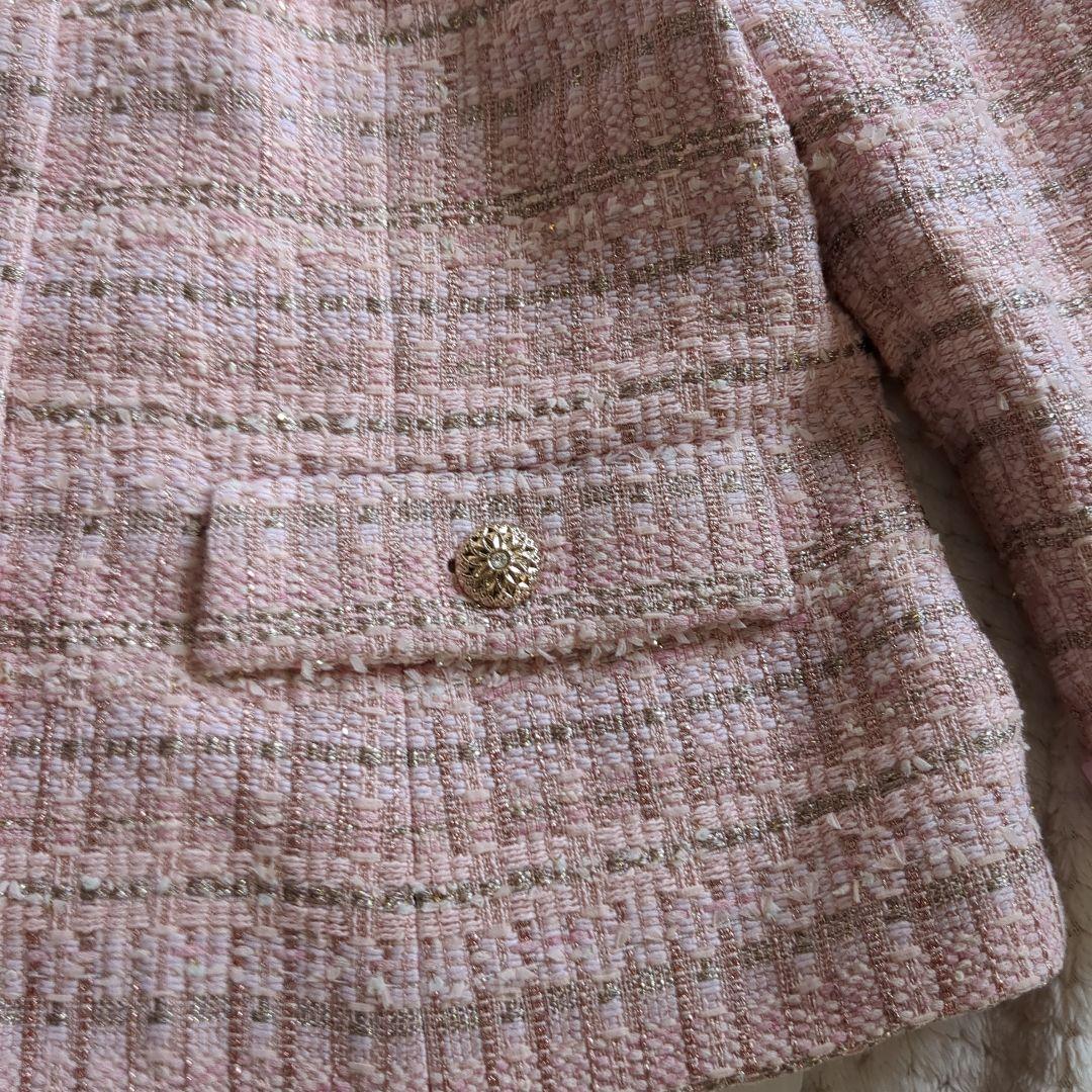 新品未使用13号DAMAcollection dinosツイードジャケットピンク