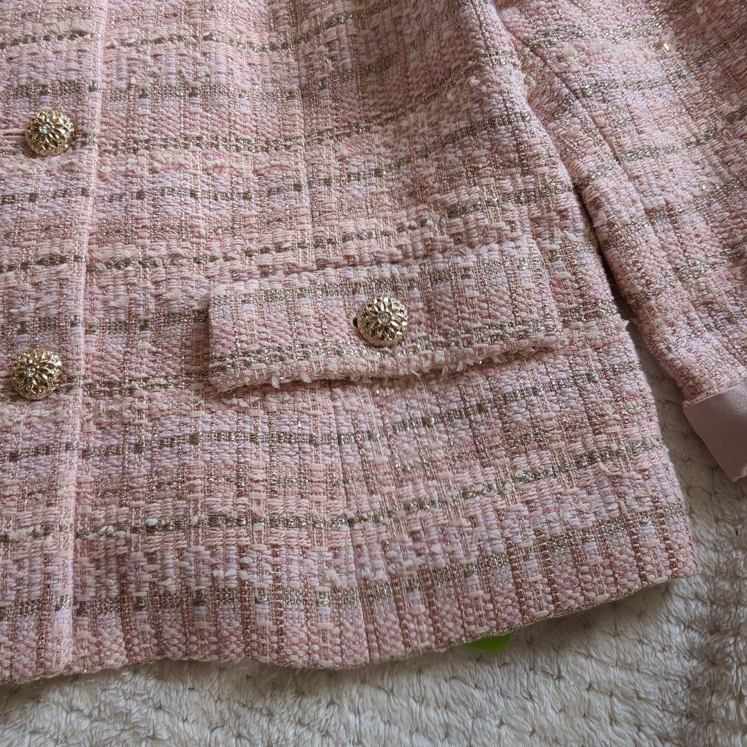 新品未使用13号DAMAcollection dinosツイードジャケットピンク