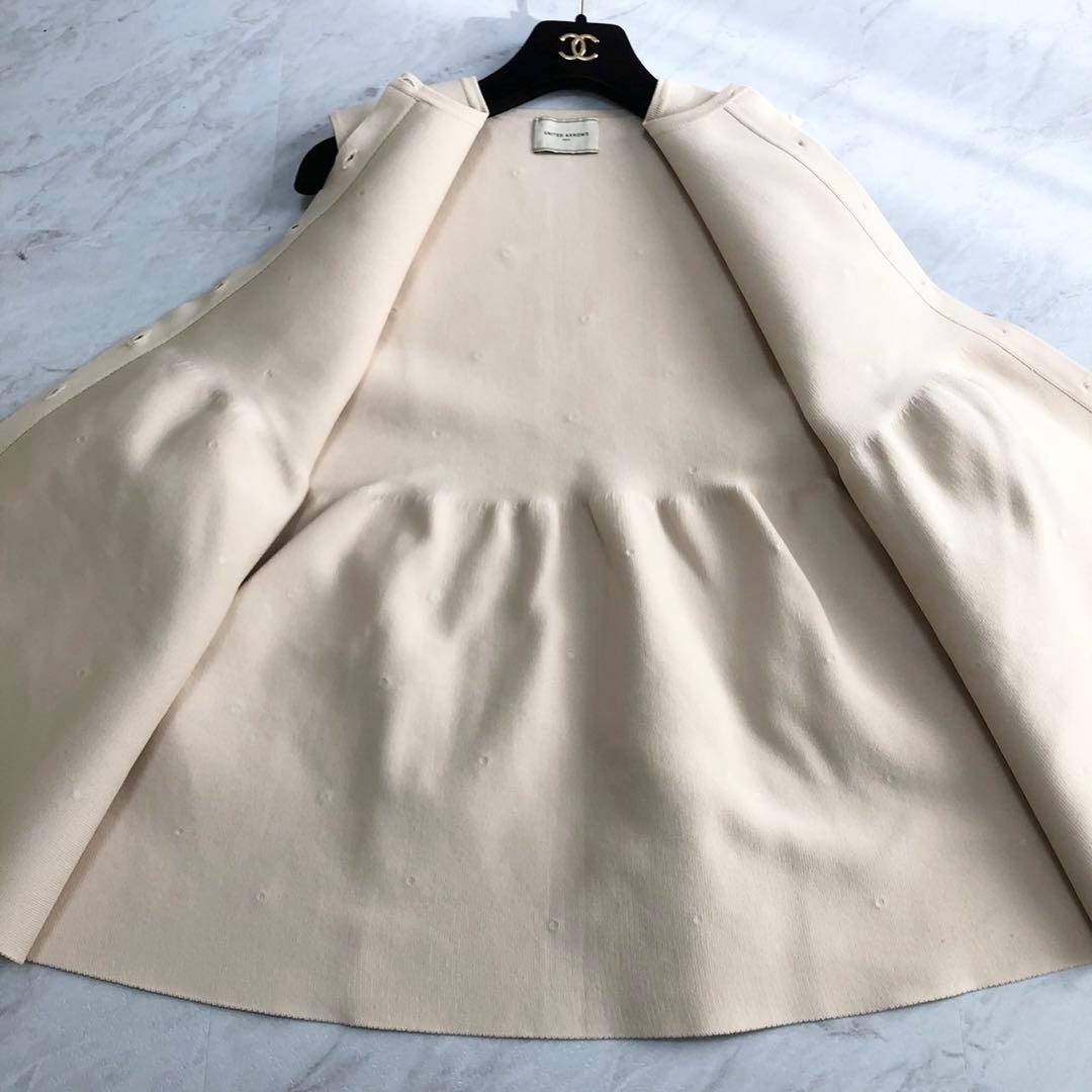未使用級❤️ユナイテッドアローズ　マルチビジュー ニットベスト　ジレ　ベージュ