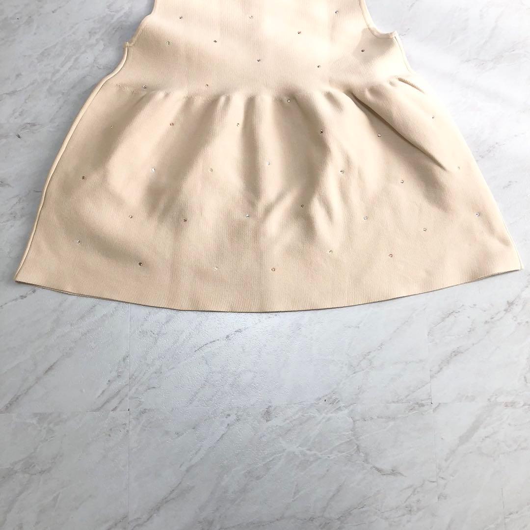 未使用級❤️ユナイテッドアローズ　マルチビジュー ニットベスト　ジレ　ベージュ