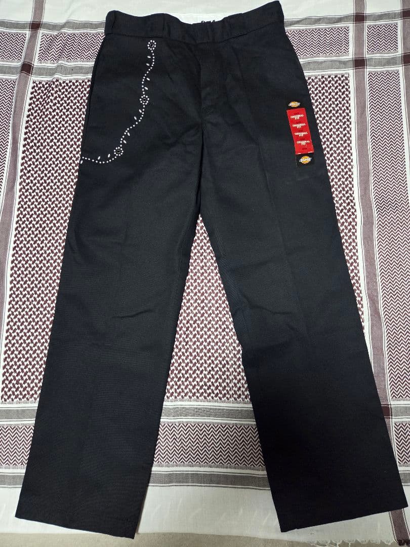 黒W32 ディッキーズ 874 スタッズカスタムキムタク木村拓哉HTC パンツ
