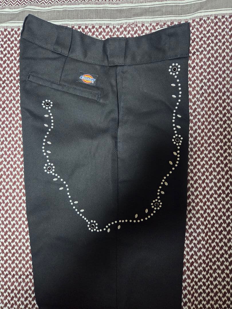 黒W32 ディッキーズ 874 スタッズカスタムキムタク木村拓哉HTC パンツ