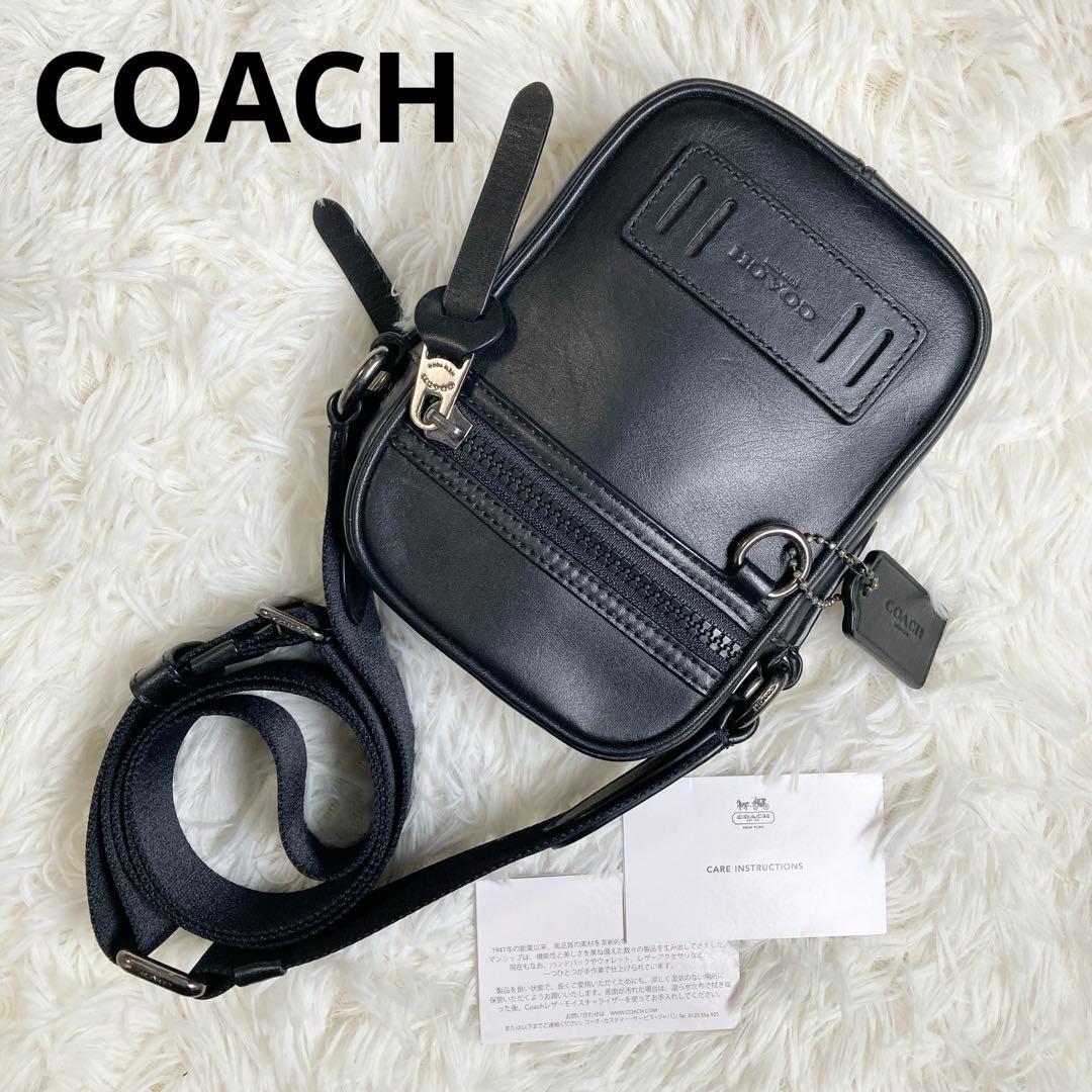 未使用級 COACH コーチ テレイン ミニ ボックス スクエア 黒 ブラック
