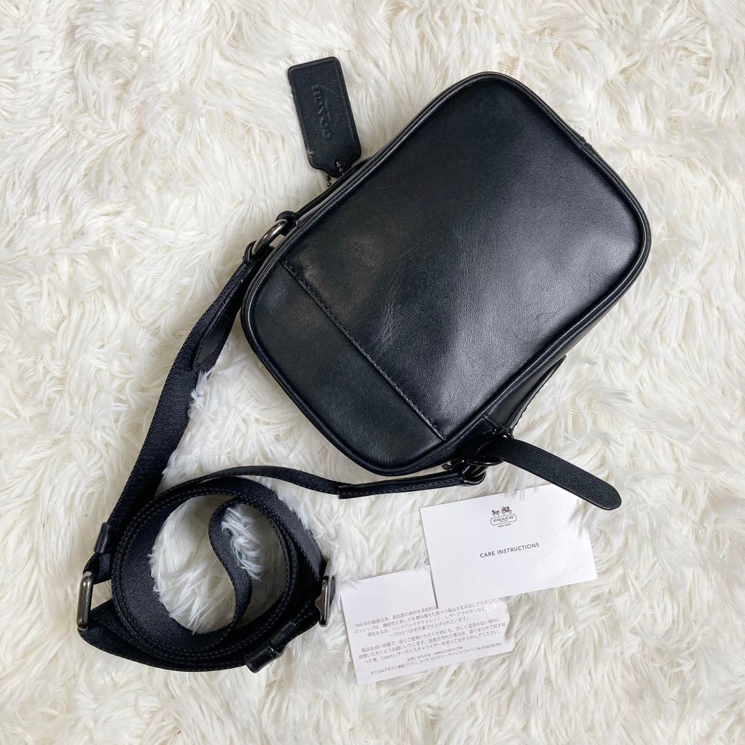 未使用級 COACH コーチ テレイン ミニ ボックス スクエア 黒 ブラック