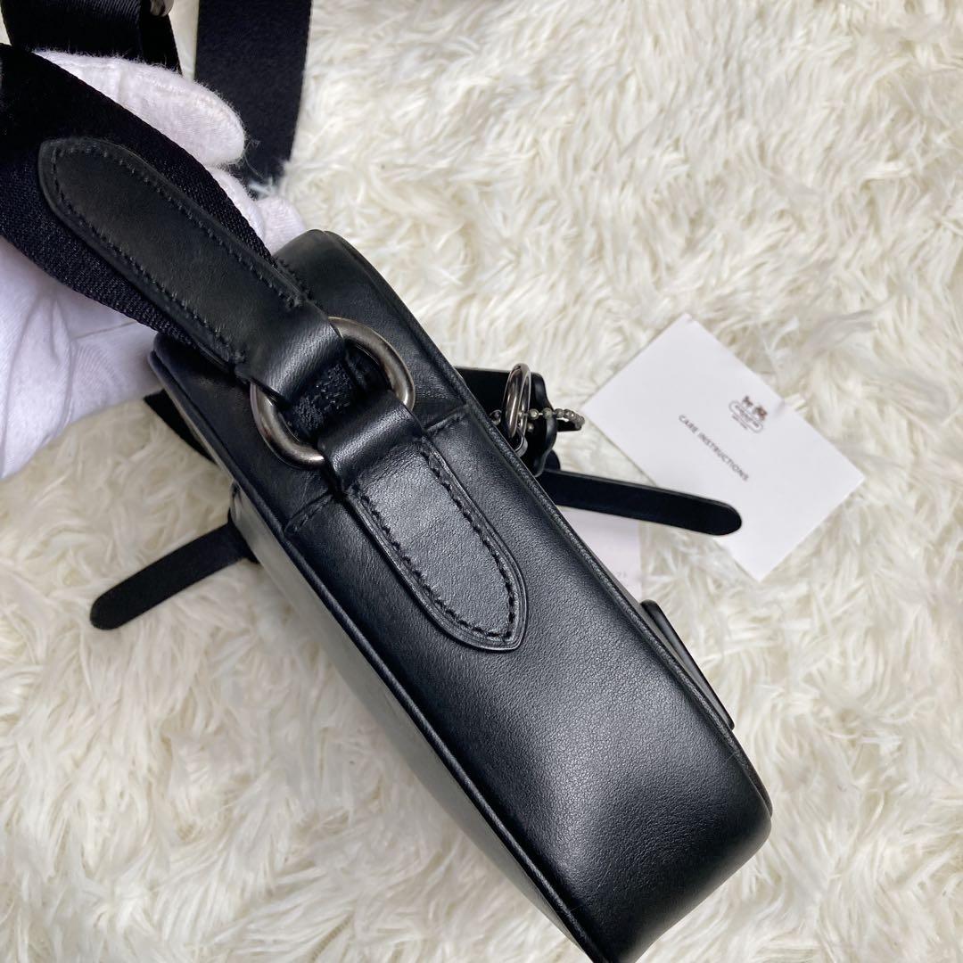 未使用級 COACH コーチ テレイン ミニ ボックス スクエア 黒 ブラック