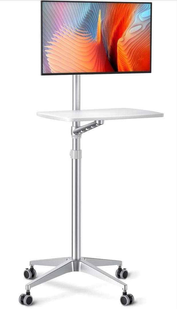 モニタースタンド （床置き・キャスター付）シルバー