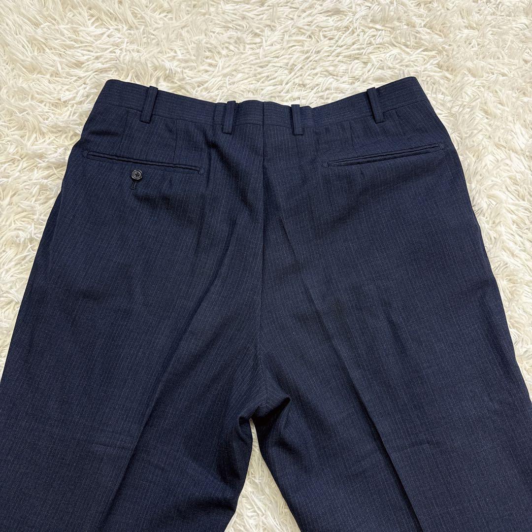 【美品】バーバリーロンドン セットアップスーツ シャドーロゴ カシミヤ混 AB6