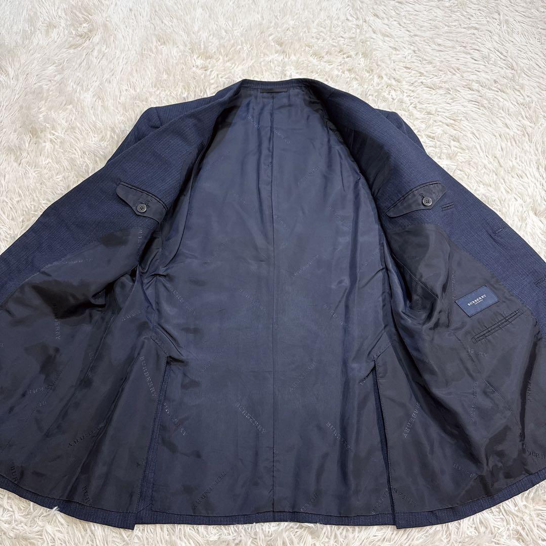 【美品】バーバリーロンドン セットアップスーツ シャドーロゴ カシミヤ混 AB6