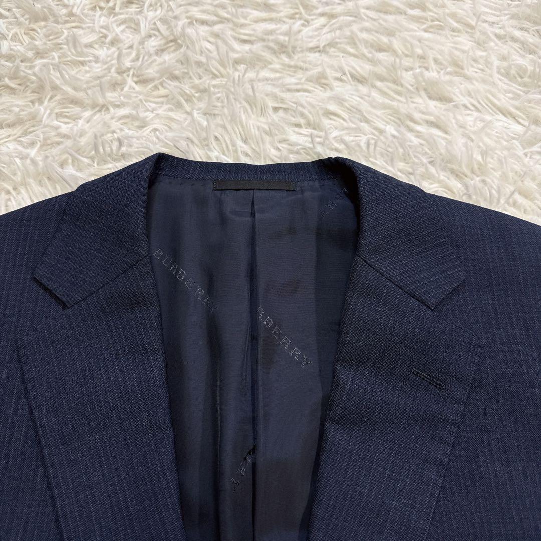 【美品】バーバリーロンドン セットアップスーツ シャドーロゴ カシミヤ混 AB6
