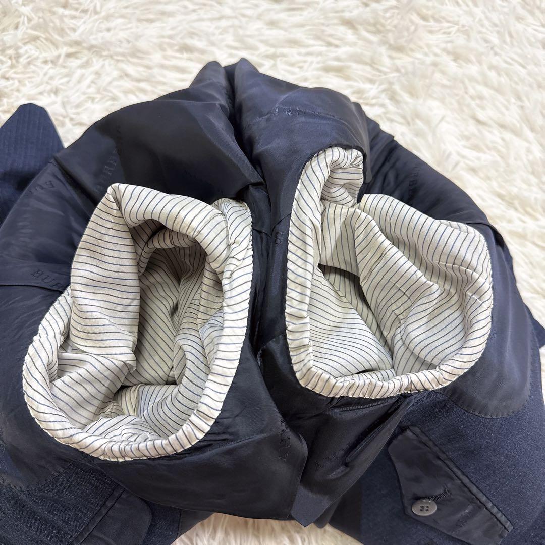 【美品】バーバリーロンドン セットアップスーツ シャドーロゴ カシミヤ混 AB6