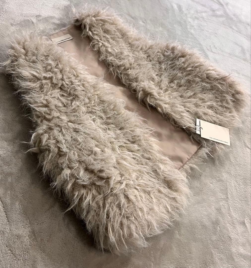 未使用タグ付GALLARDAGALANTE NAVYアイボリーフェイクファージレ