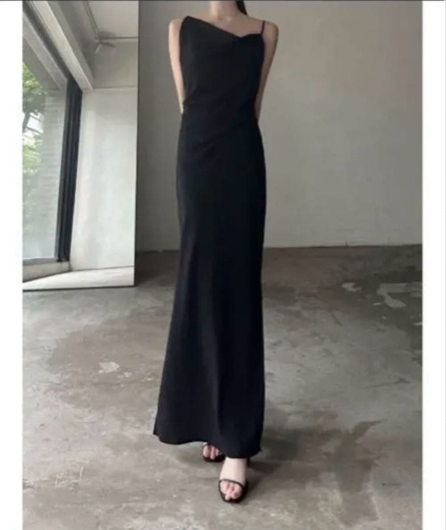 【完売品】celon asymmetry drape cami dress