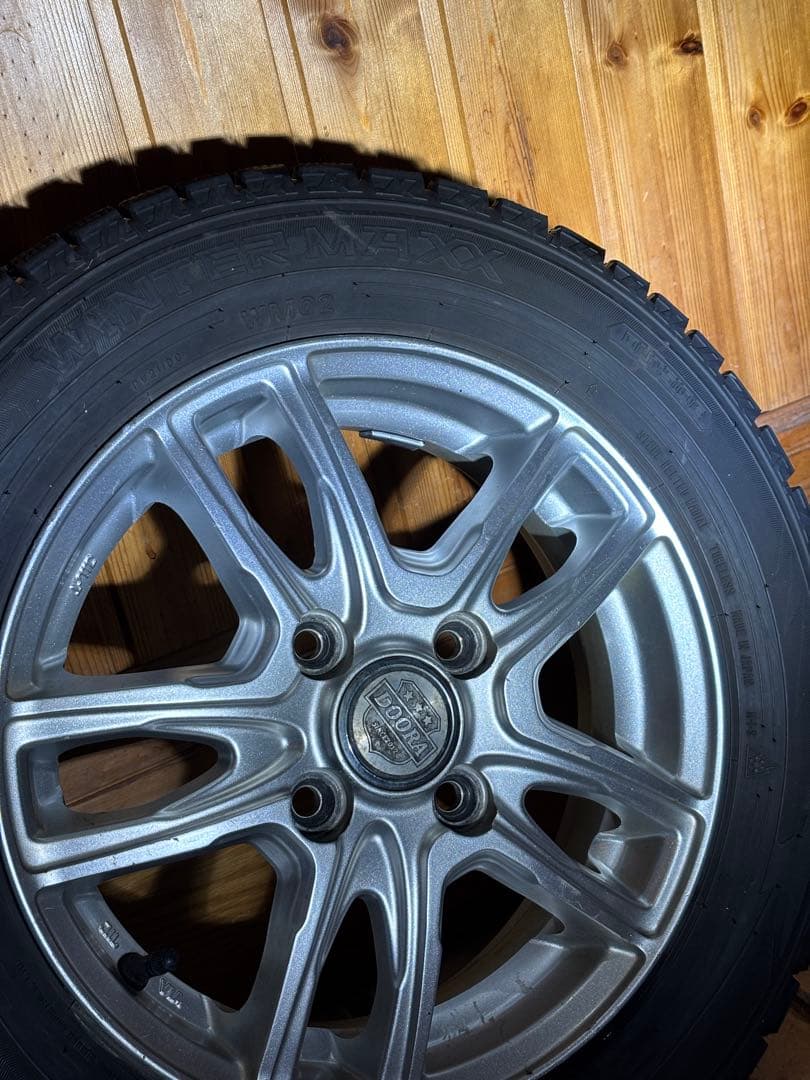 ② 155/65R13ダンロップ スタッドレスアルミホイール 2本セット送料無料