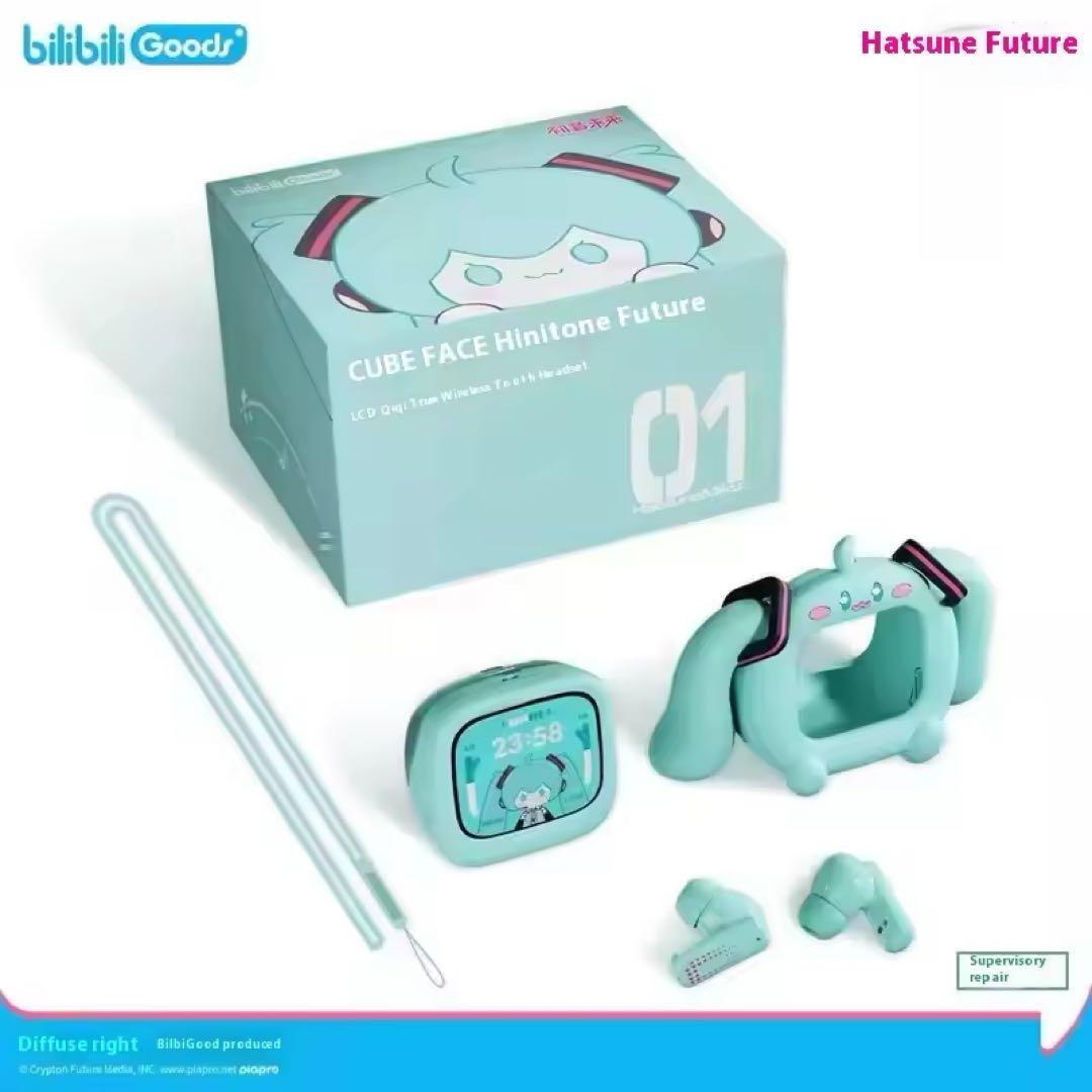 初音ミク　ワイヤレスイヤホン bilibili goods CUBE FACE