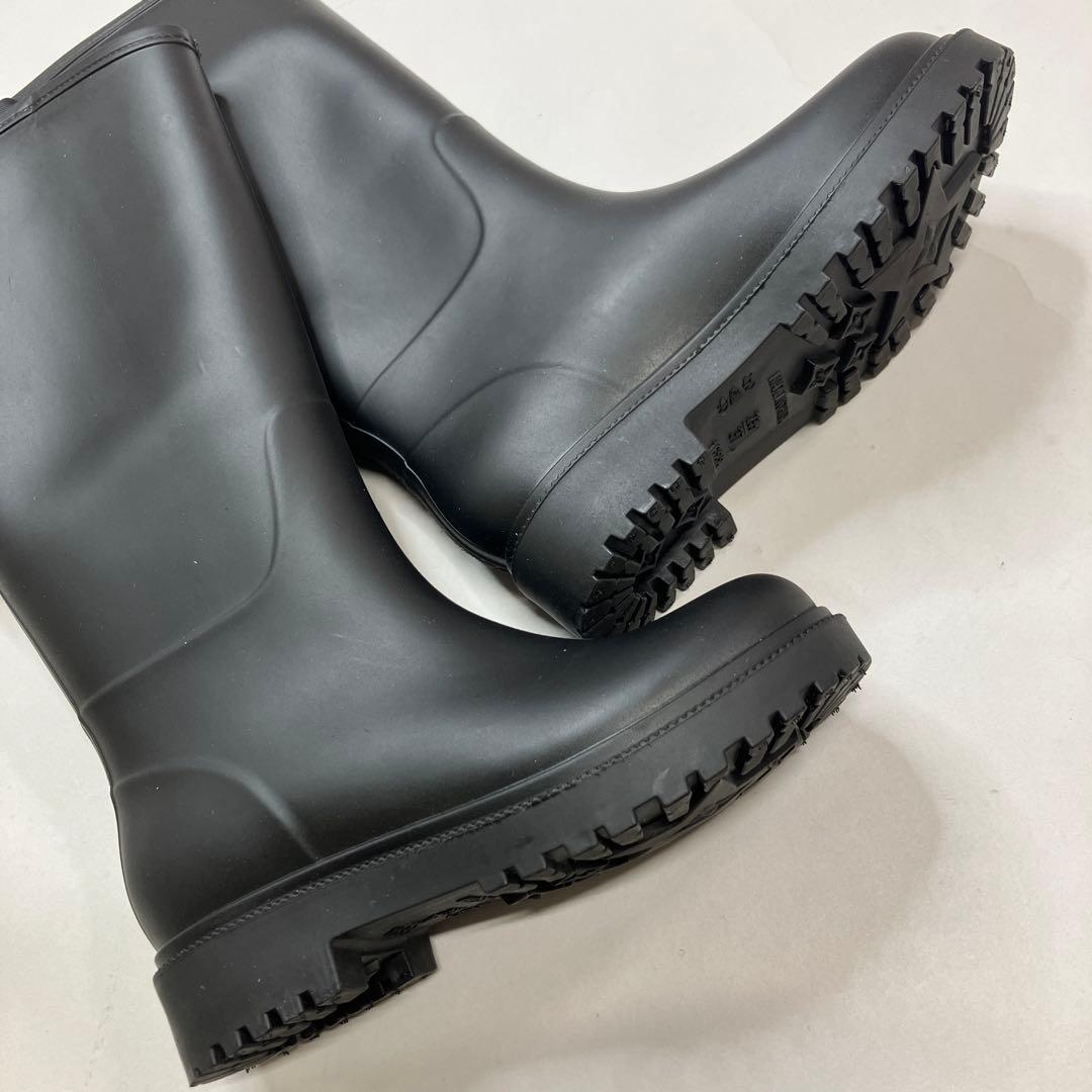 【新品未使用】インゲボルグ 黒 カメリアリボン付き レインブーツ/2024年 秋