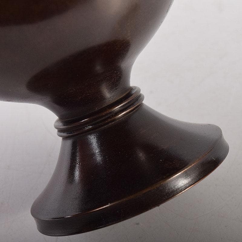 マル 茶道具　釜師　根来実三作　唐銅　火屋蓋置　共箱　V R8718