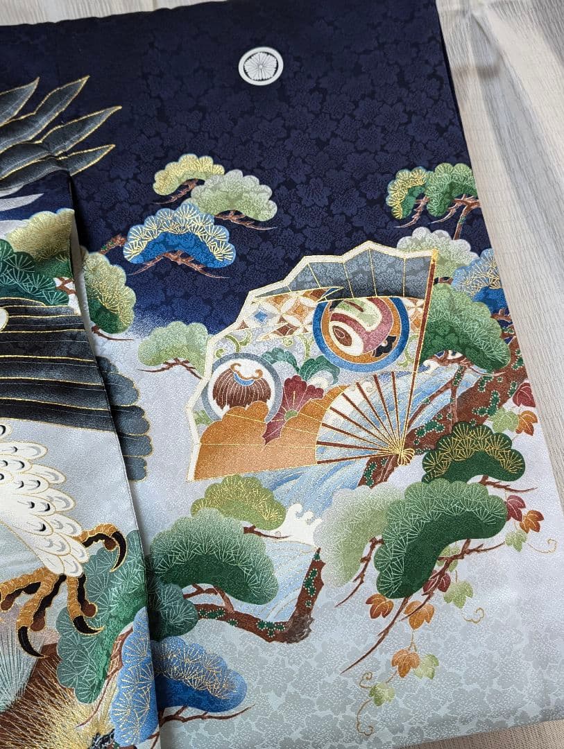 【あや】正絹　男の子お宮参り着物　産着　祝い着　長襦袢・小物付き　七五三