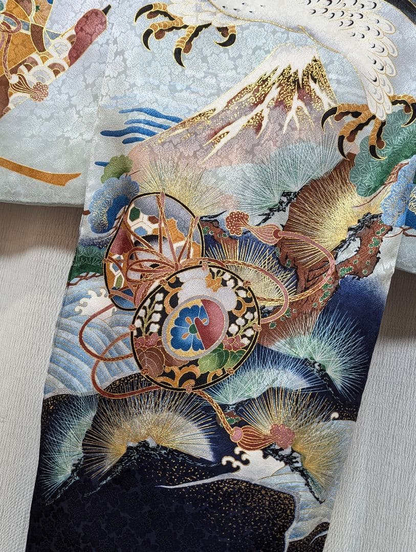 【あや】正絹　男の子お宮参り着物　産着　祝い着　長襦袢・小物付き　七五三