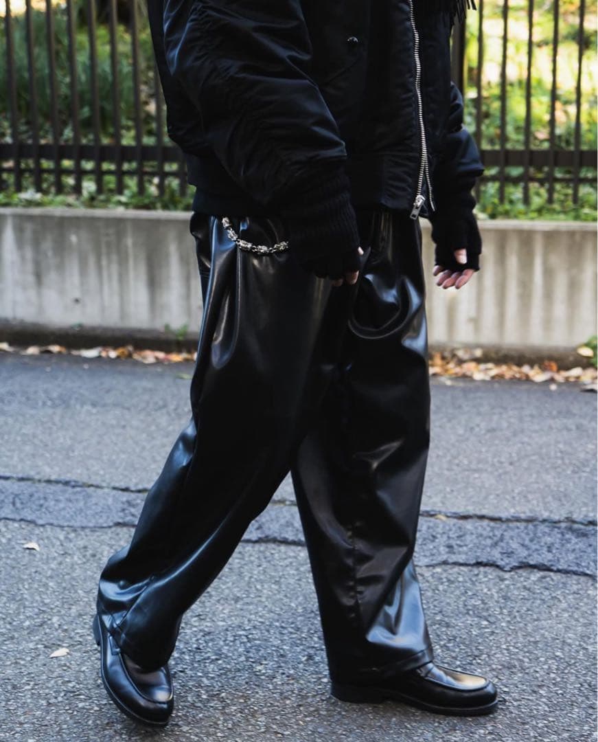 24AW COOTIE クーティー フェイクレザー5ポケットワイドイージーパンツ