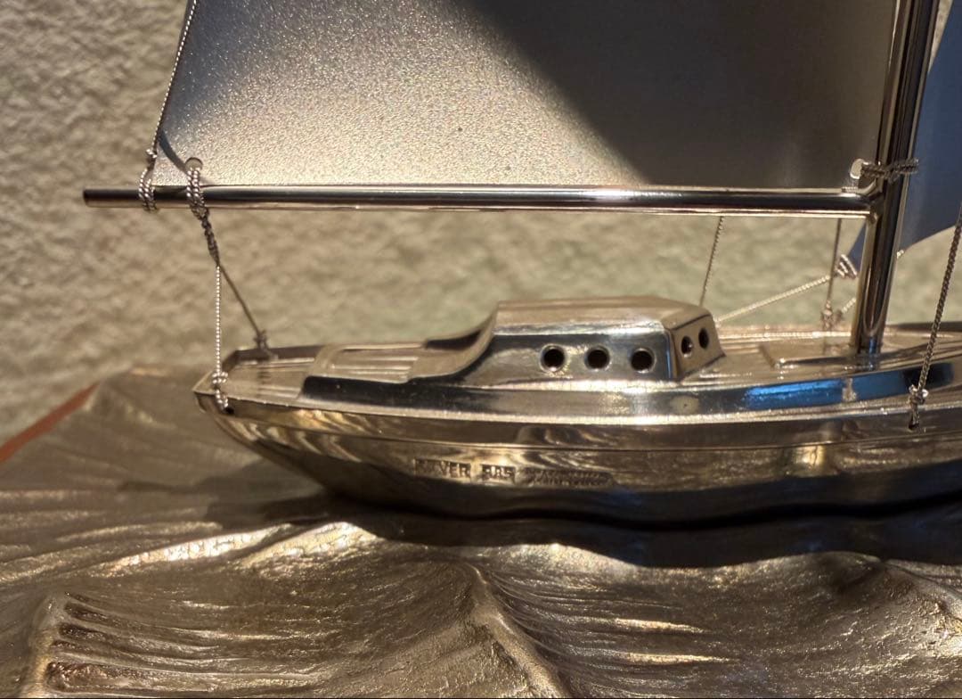 たくさん専用 ケース付き　武比古作　銀製置物ヨット985