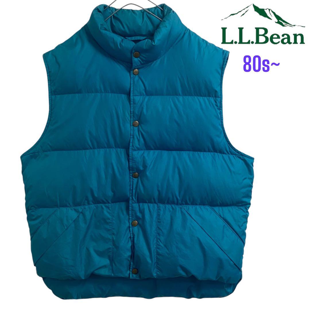 激レア　80s L.L.Bean ダウンベスト　ティファニーブルー　M~L相当
