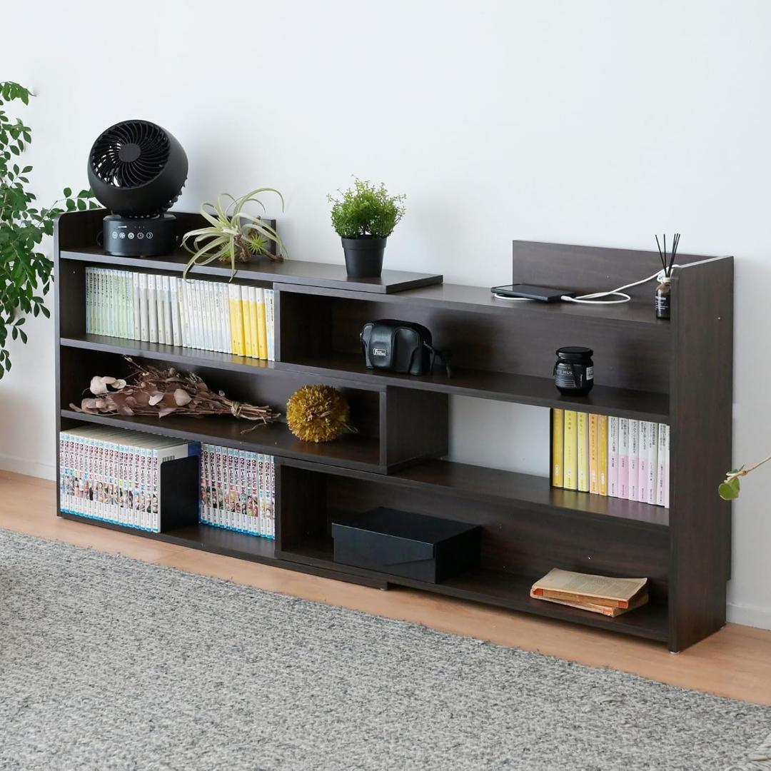 山善 ヘッドボード ベッドサイド ウォルナット AHAR-1590E(WL)