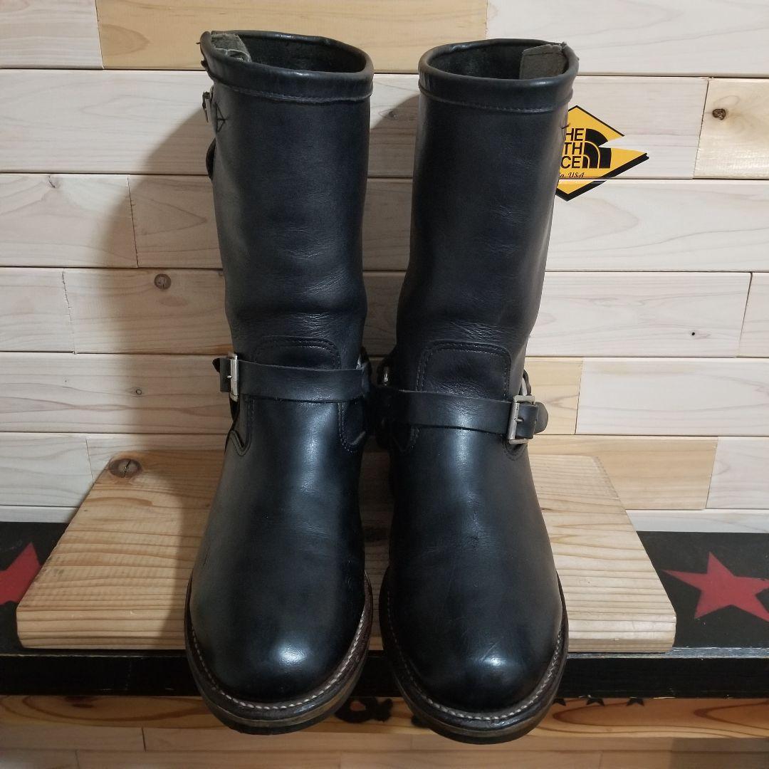 美品 80s　CHIPPEWA　エンジニア　リングブーツ　黒プリントタグ　28
