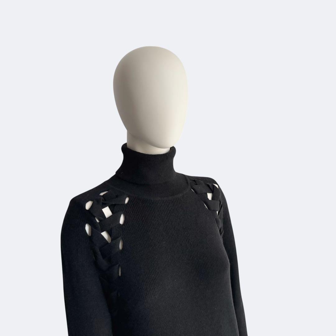 theory luxe セオリー ブラック ニットワンピース タートルネック