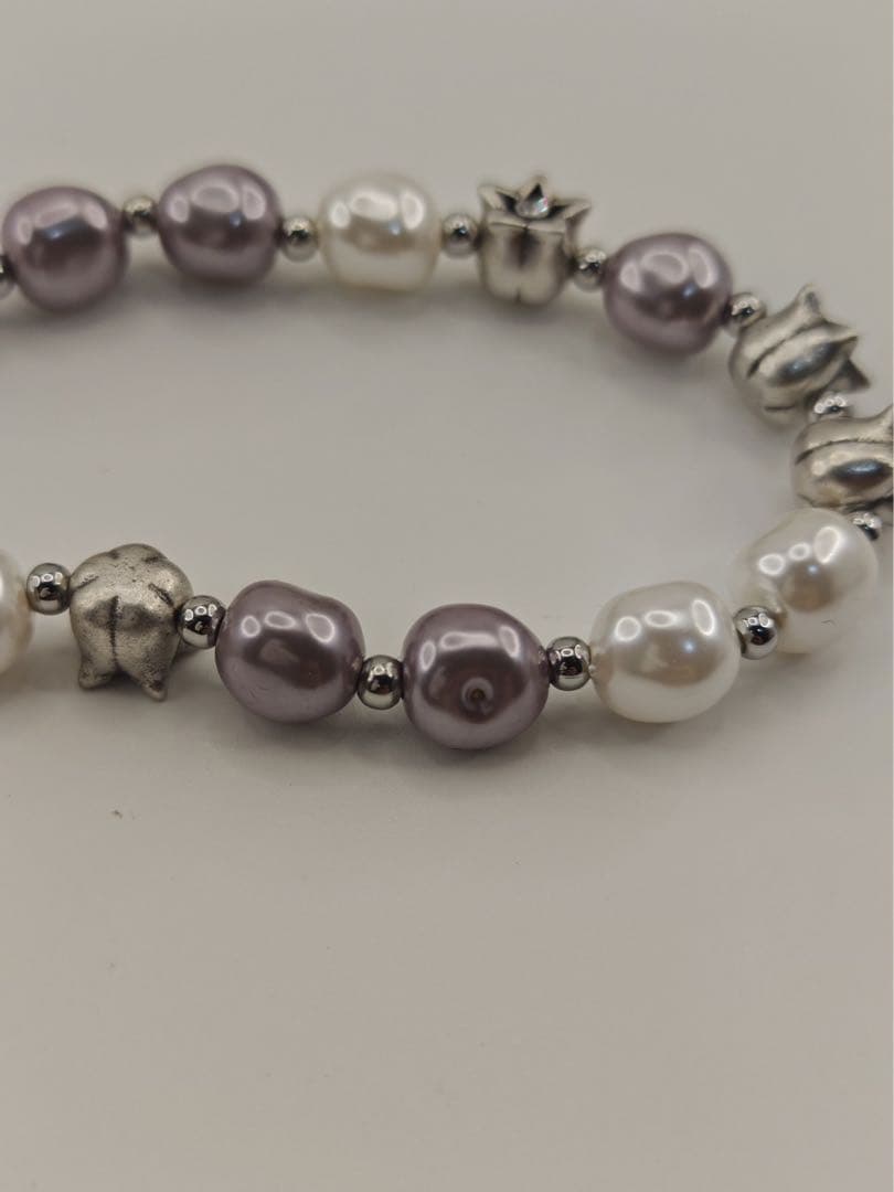 DIOR パールネックレス＆ブレスレット 2点セット シルバー　美品