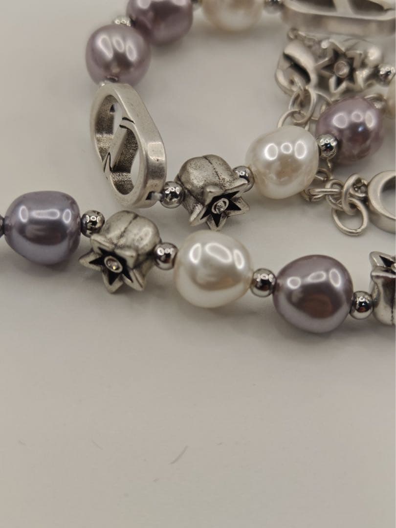 DIOR パールネックレス＆ブレスレット 2点セット シルバー　美品